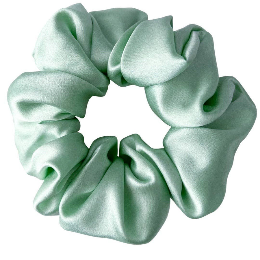 100% Silk Scrunchie  |  Mint  |  Regular
