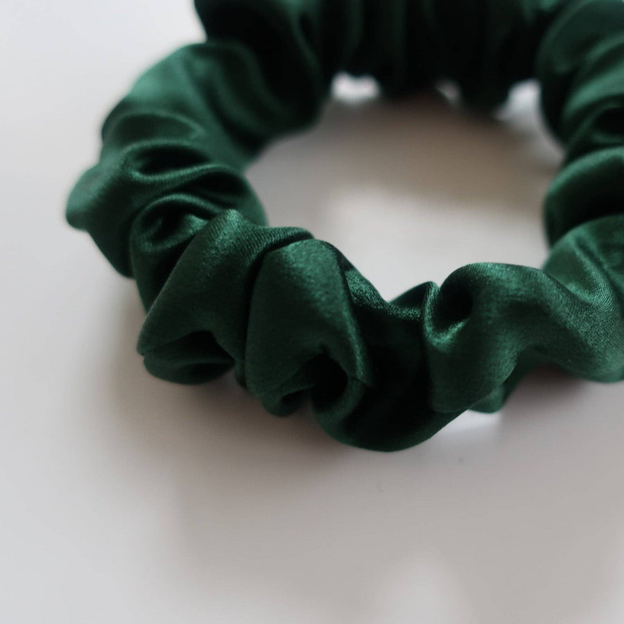 100% Silk Emerald Scrunchie MINI