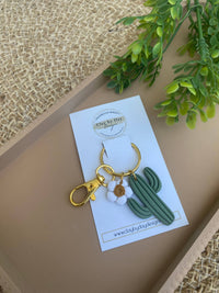 Thumbnail for Polymer Clay Keychain  |  Cactus & Flower