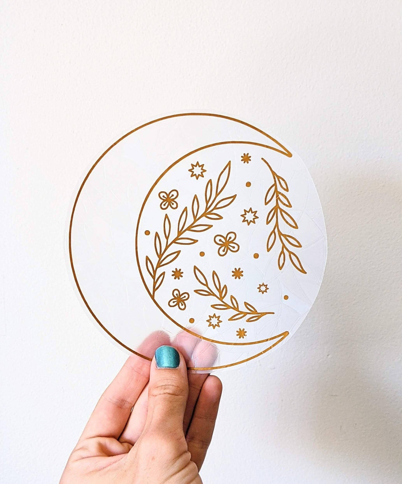 Floral Moon Suncatcher Sticker