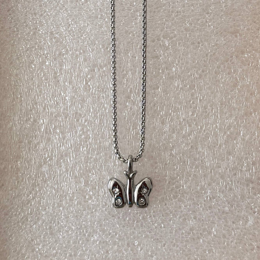 Mini Butterfly Necklace  |  Silver