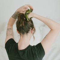 Thumbnail for 100% Silk Olive Scrunchie: MINI