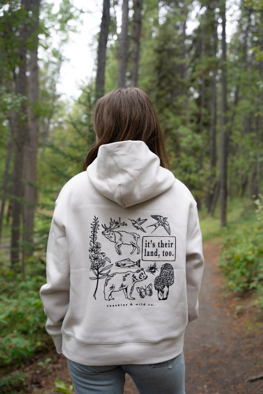 Women's Recycled Hoodie  |  Bone |  It's their land, too
