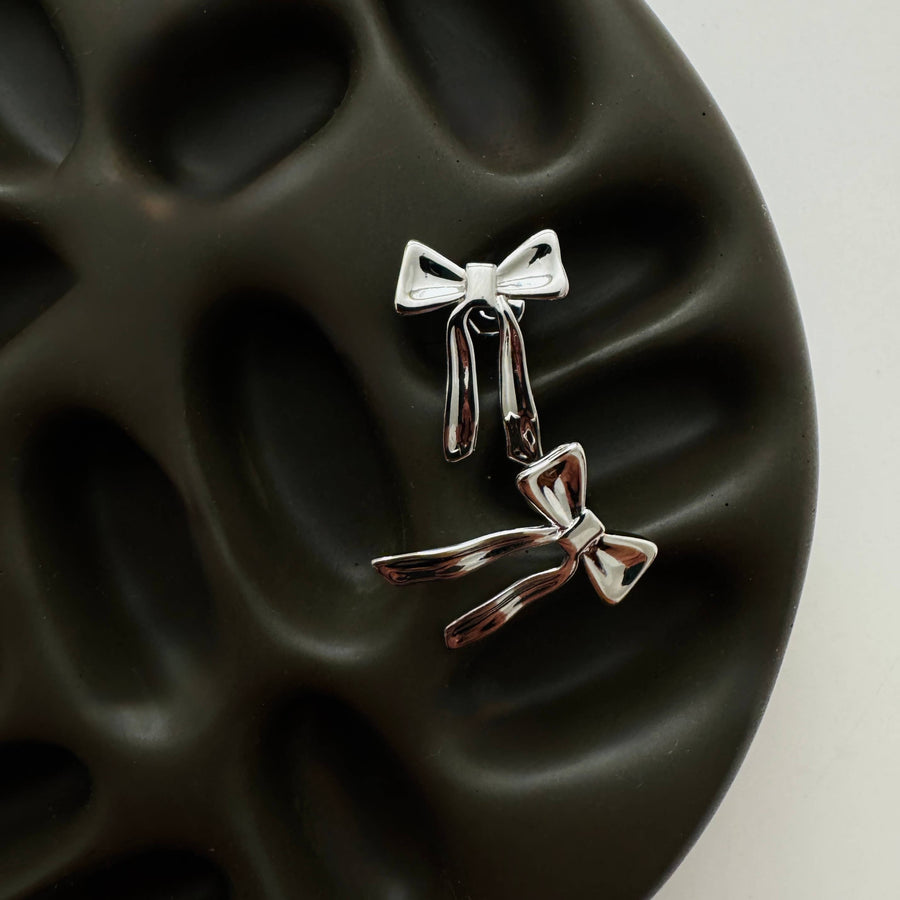 Yasmine Bow Studs  |  Silver