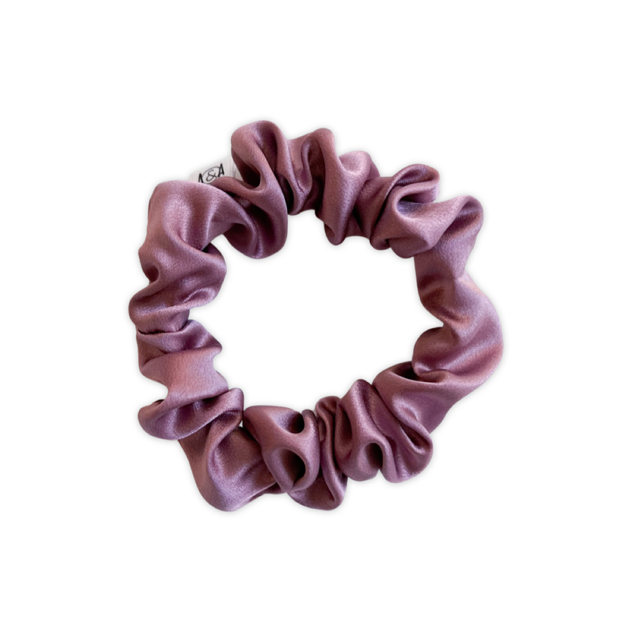 100% Silk Scrunchie  |  Mauve  |  Mini