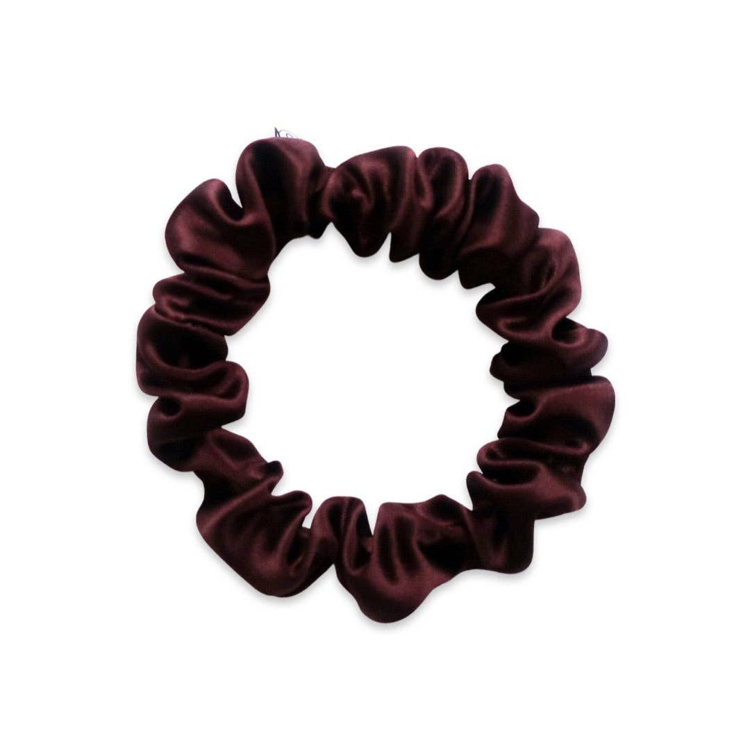 100% Silk Scrunchie  |  Chocolate  |  Mini