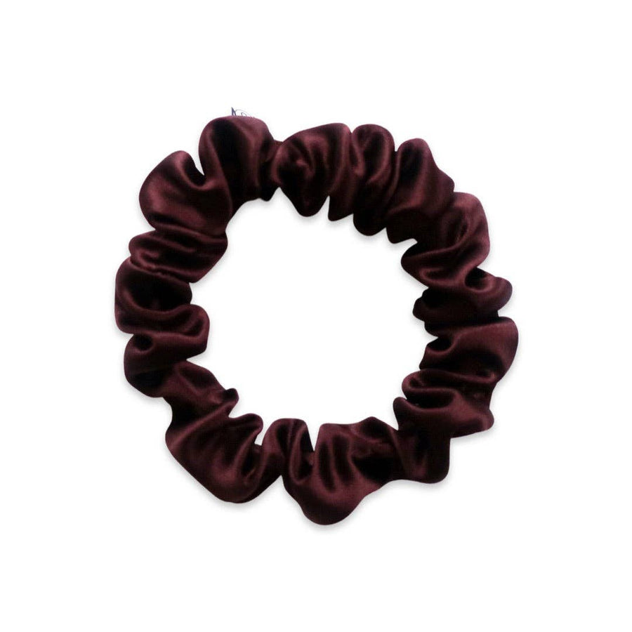 100% Silk Scrunchie  |  Chocolate  |  Mini