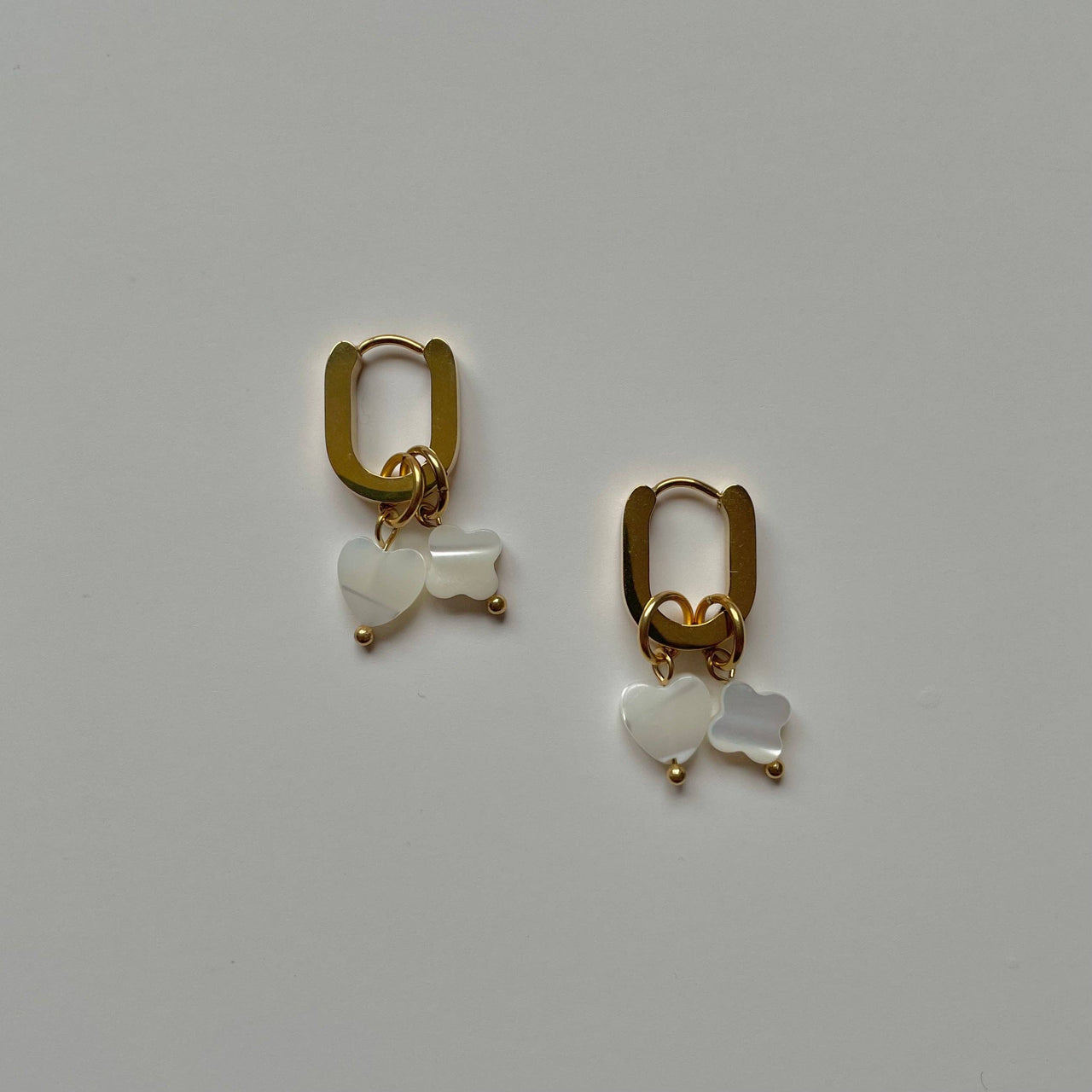 Heart and Star Hoop Earrings  |  Gold