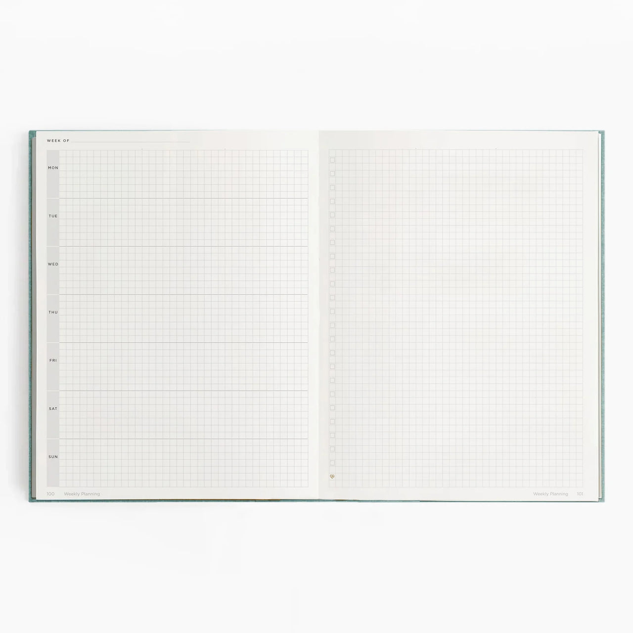 Undated Horizontal Weekly Planner - Cloth Flex - Fawn