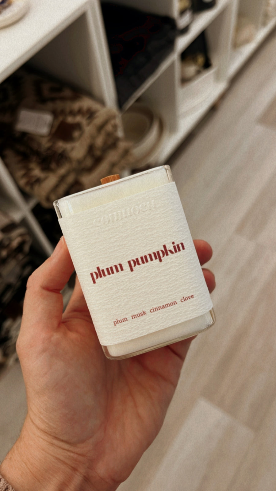 Plum Pumpkin Wood Wick Candle