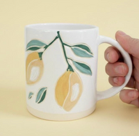 Thumbnail for Handmade Lemons Pottery Mug: 14 ounces