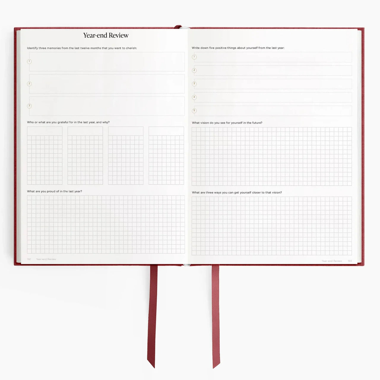 2026 A5 Minimalist Horizontal Planner - Scarlet Oak