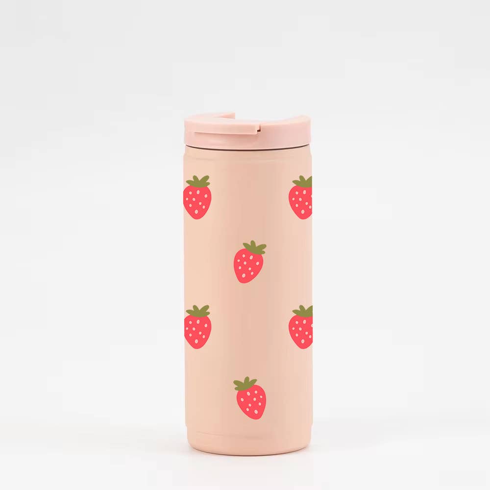 16oz insulated tumbler - pale pink: Strawberries