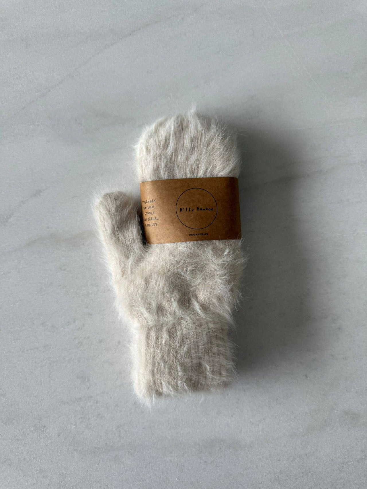 Fluffy Angora Mittens -  Baby blue