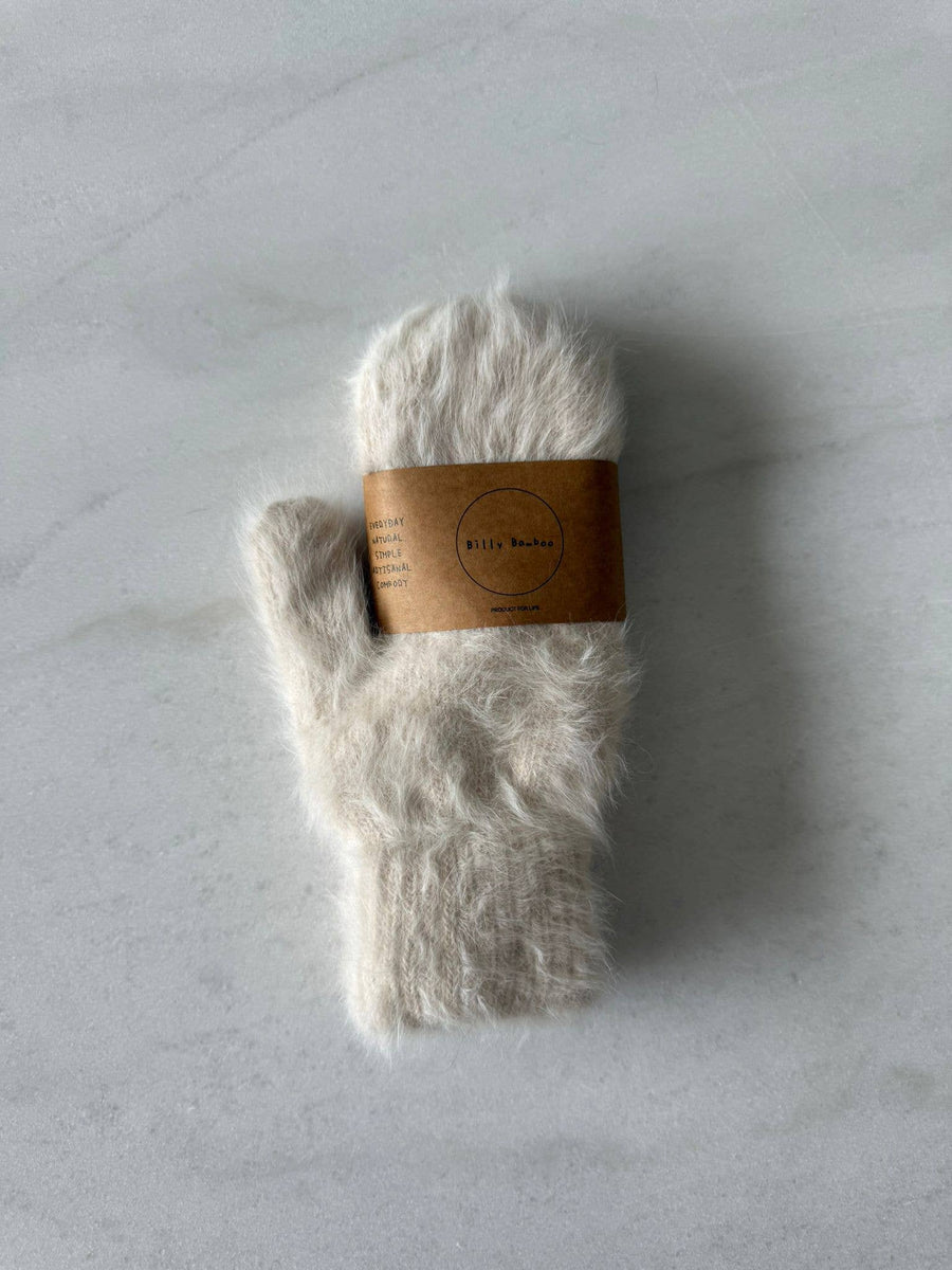 Fluffy Angora Mittens -  Baby blue