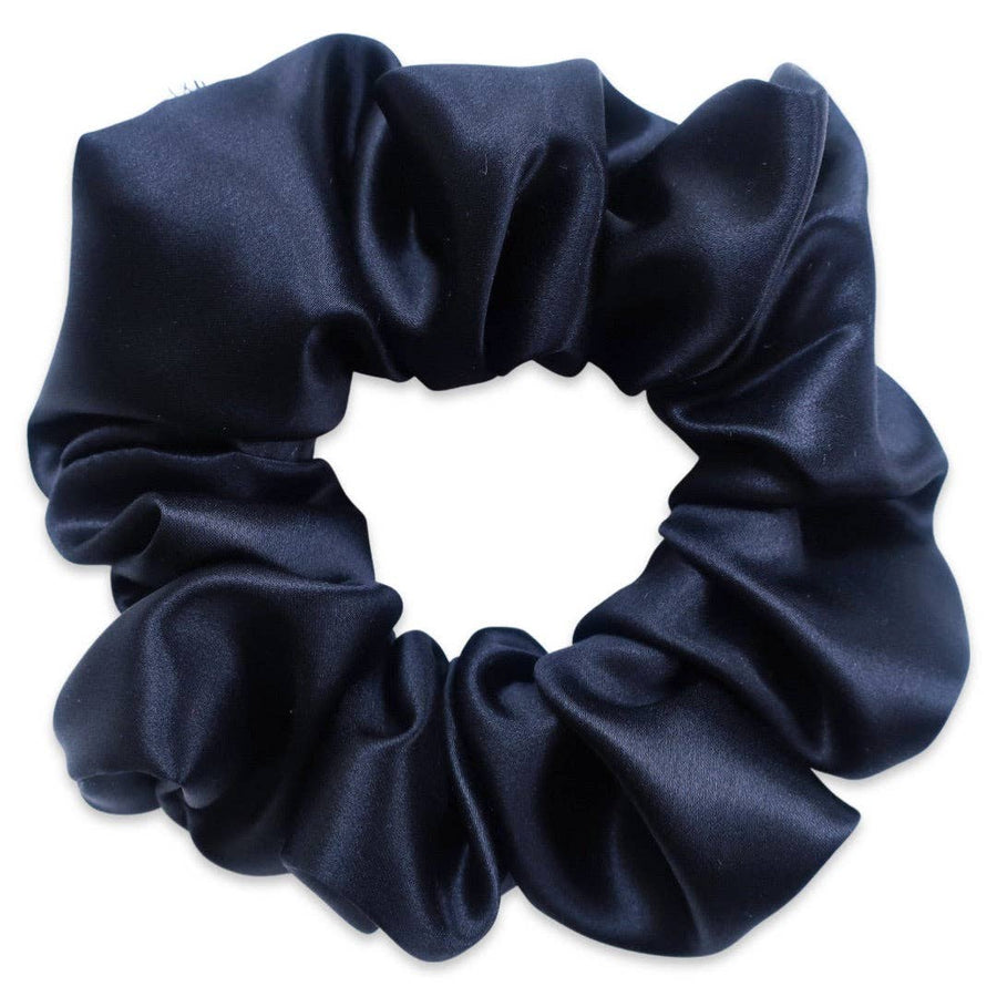 100% Silk Scrunchie  |  Black  |  Regular