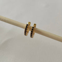 Thumbnail for Tara Huggies  |  Black Zirconia  |  Gold