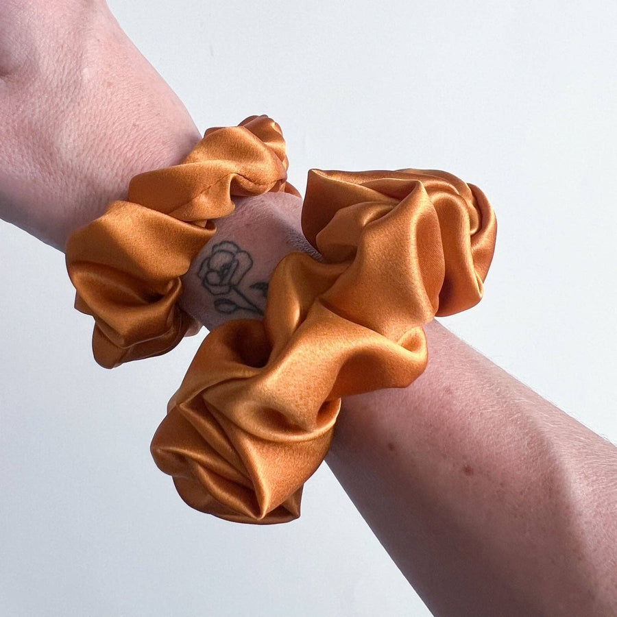 100% Silk Scrunchie  |  Mustard  |  Mini