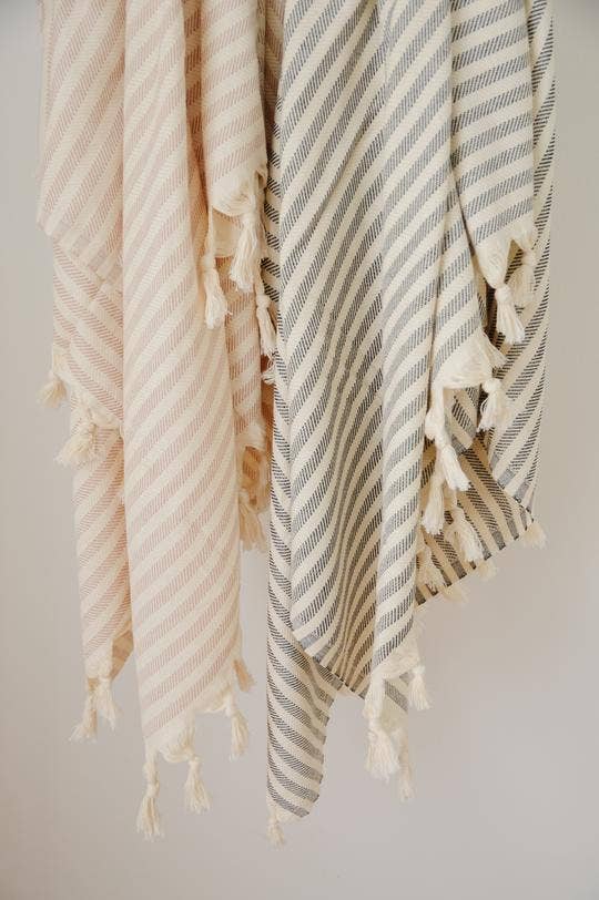 Oversized Turkish Towel: Abyss Stripe