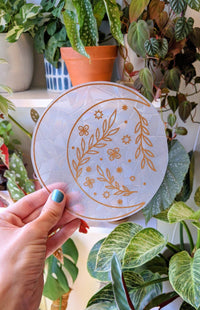 Thumbnail for Floral Moon Suncatcher Sticker