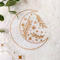 Thumbnail for Floral Moon Suncatcher Sticker