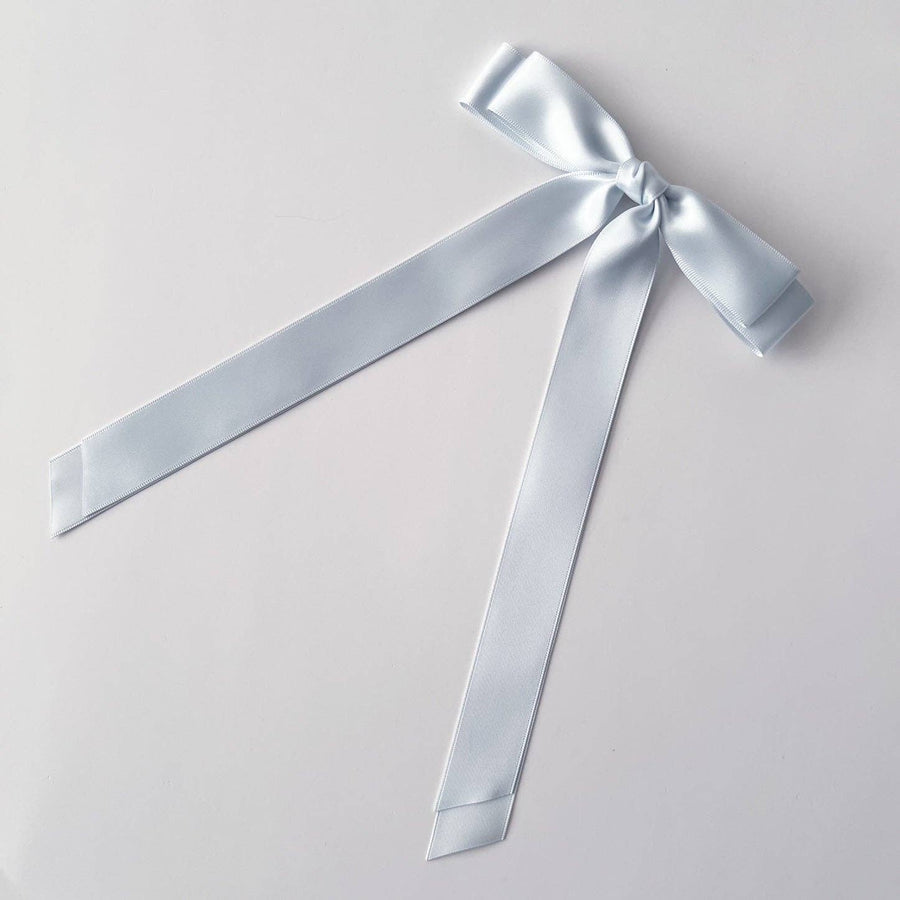 Satin Bow Hair Clip  |  Ice Blue