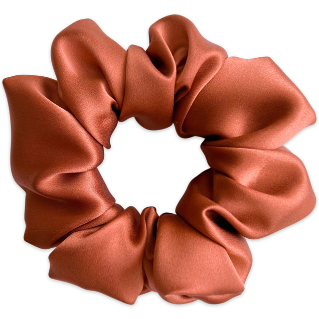 100% Silk Burnt Orange Scrunchie