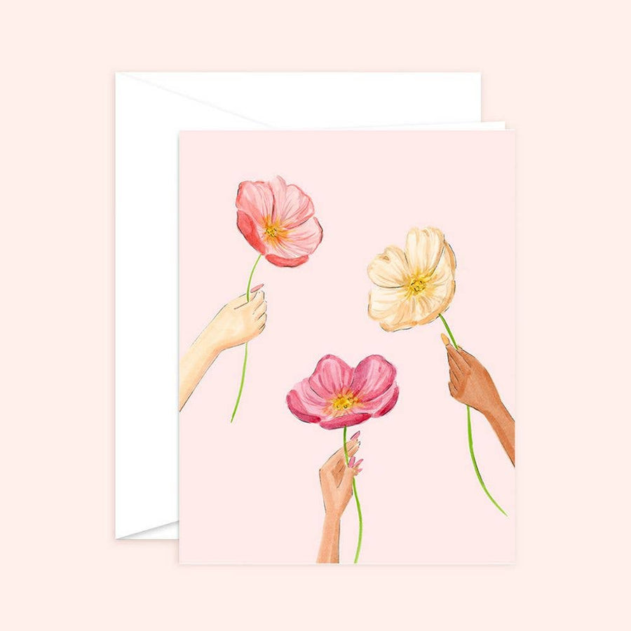 Pink Poppies Card  |  Sympathy  |  Condolence  |  Thank You