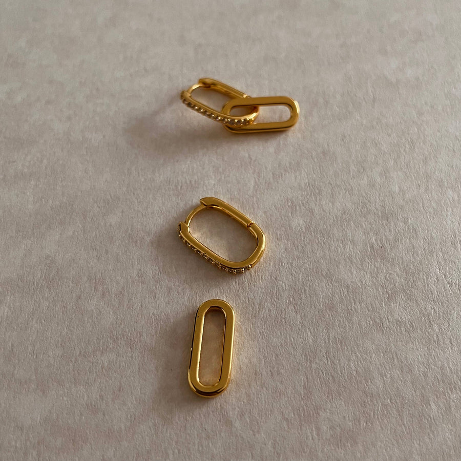 Paperclip Earrings  |  Gold
