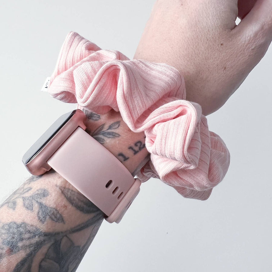 Scrunchie Light Pink Bamboo Rib