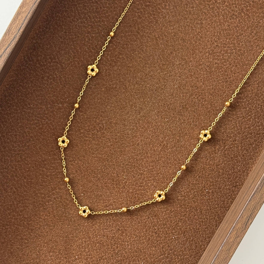 Iris Flower Necklace  |  Gold