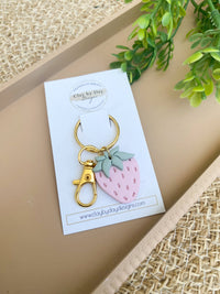Thumbnail for Polymer Clay Keychain  |  Pink Strawberry