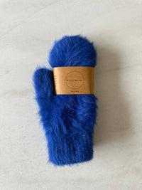 Thumbnail for Fluffy Angora Mittens -  Cobalt Blue