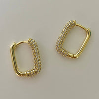 Thumbnail for Rectangle Stone Earrings  |  White Zirconia