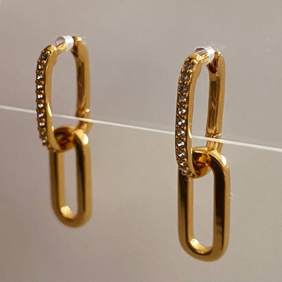Paperclip Earrings  |  Gold