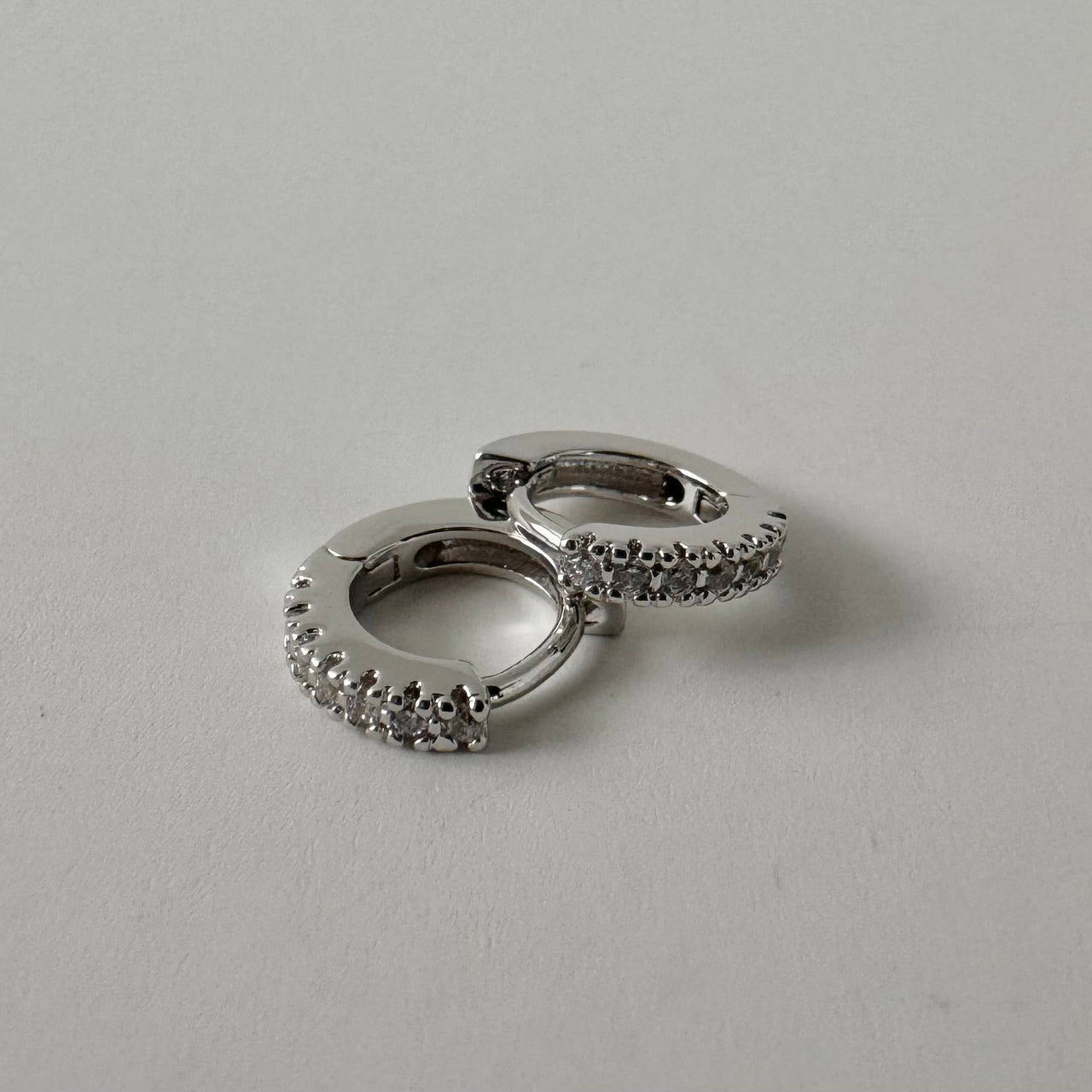 Tara Huggies Silver- White Zirconia