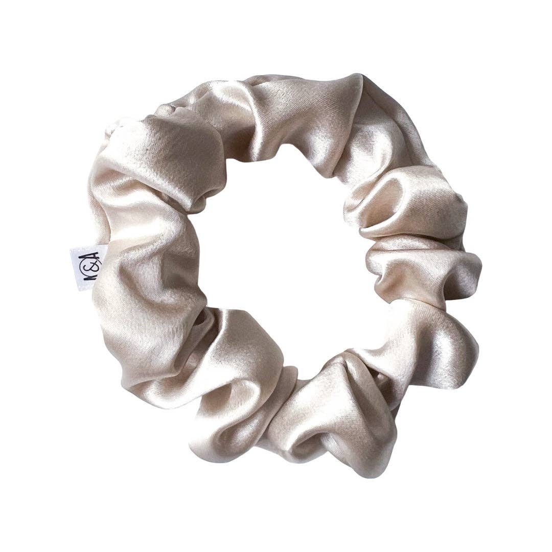 100% Silk Scrunchie  |  Sand  |  Mini