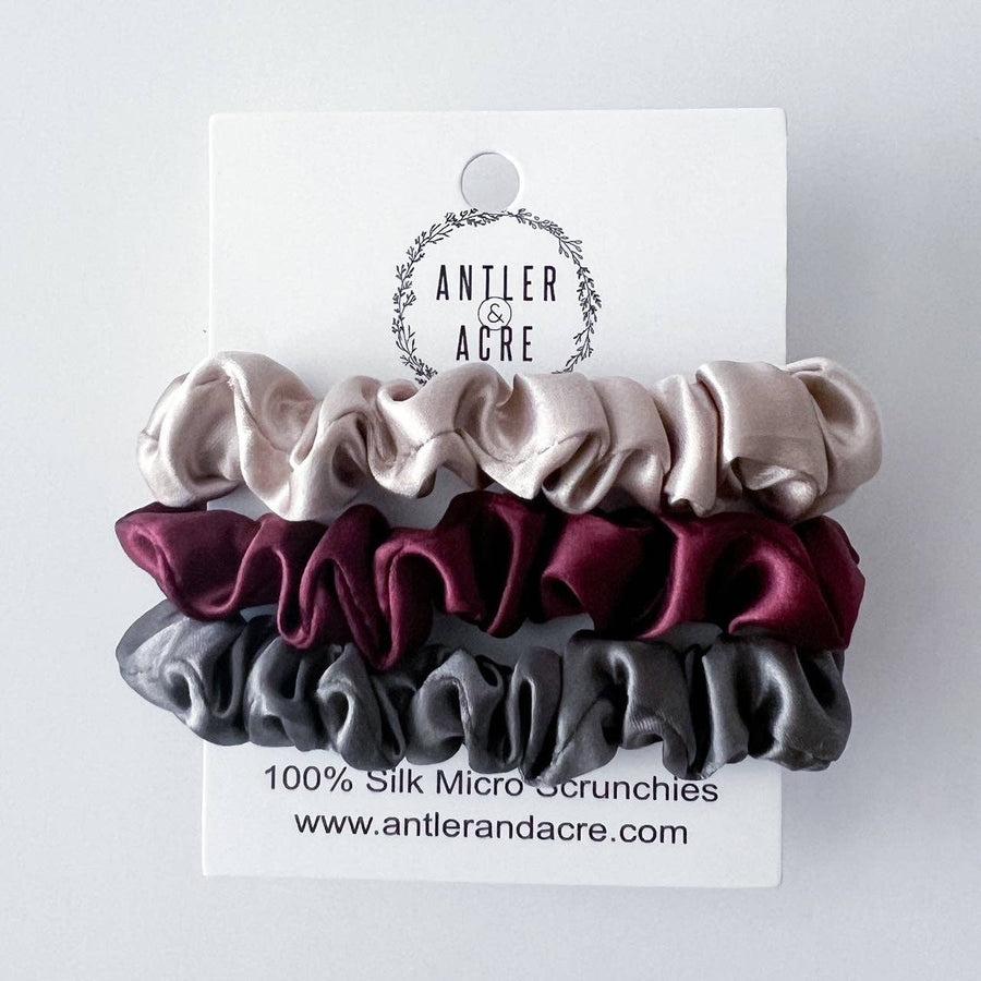 Micro Silk Scrunchie Trio  |  Merlot