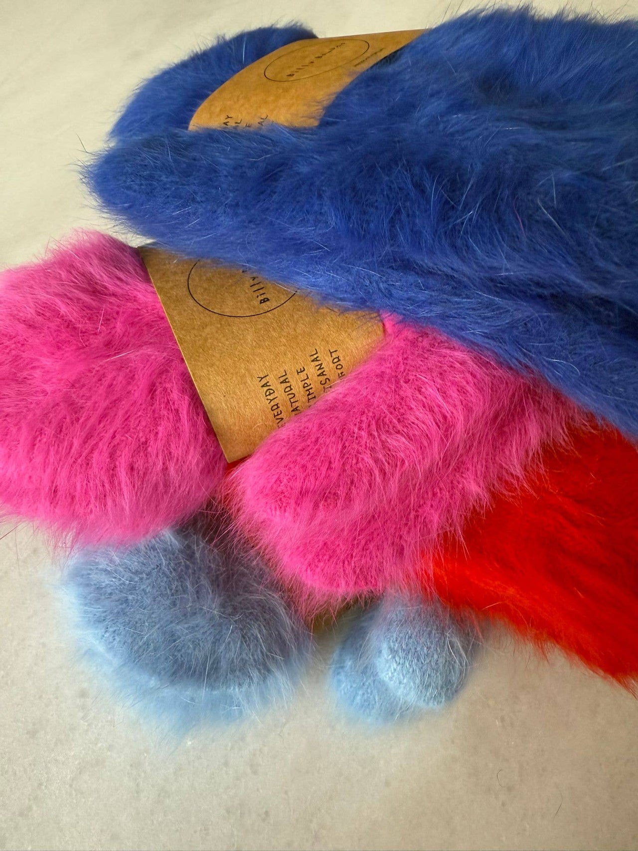 Fluffy Angora Mittens -  Baby blue