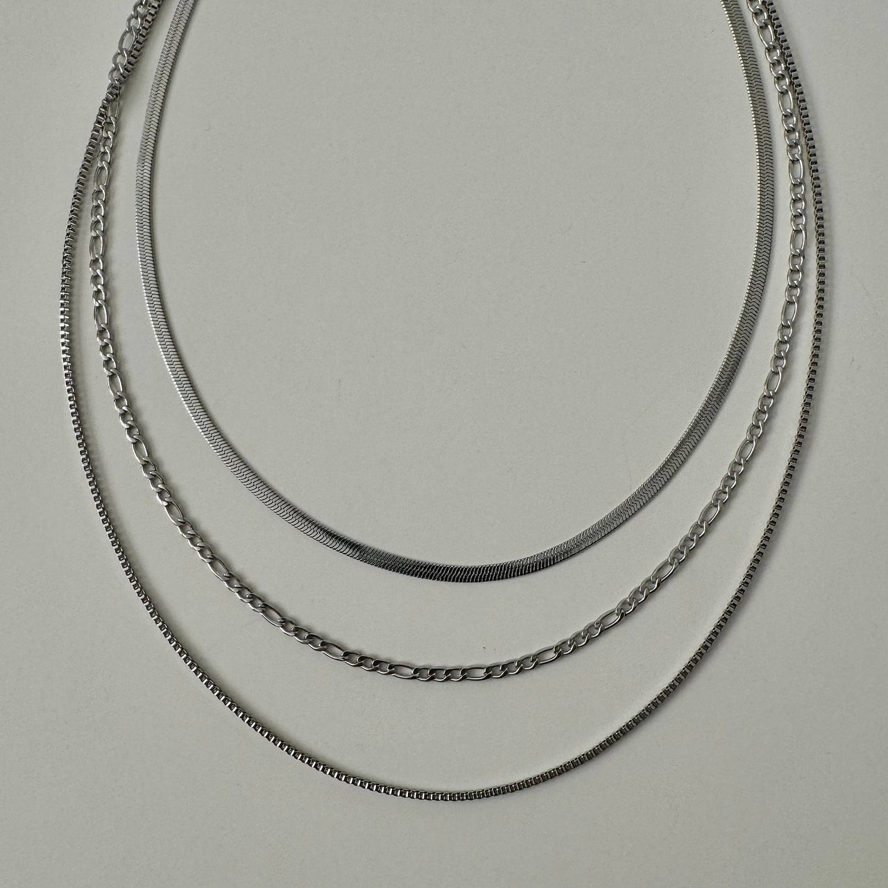 Shaylene Three Layer Necklace - Silver