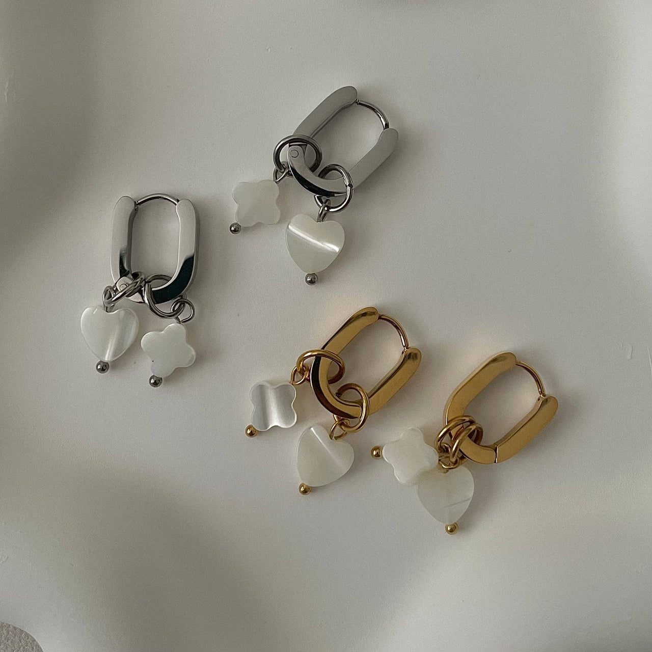 Heart and Star Hoop Earrings  |  Gold
